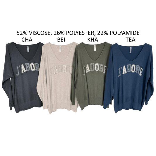 EZRA SOFT KNIT J'ADORE TOP