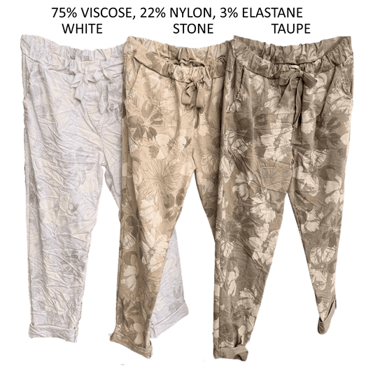 AINSLEY VISCOSE STRETCH FLORAL PANTS