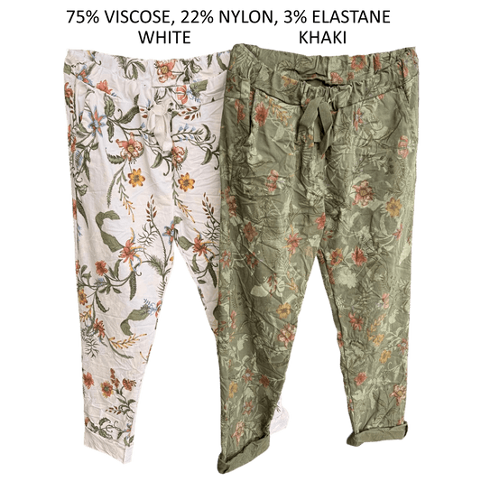 AVIANNA VISCOSE STETCH FLORAL PRINT PANTS