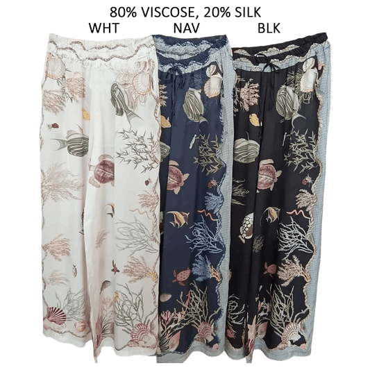 EDITH SILK MIX PRINTED PANTS