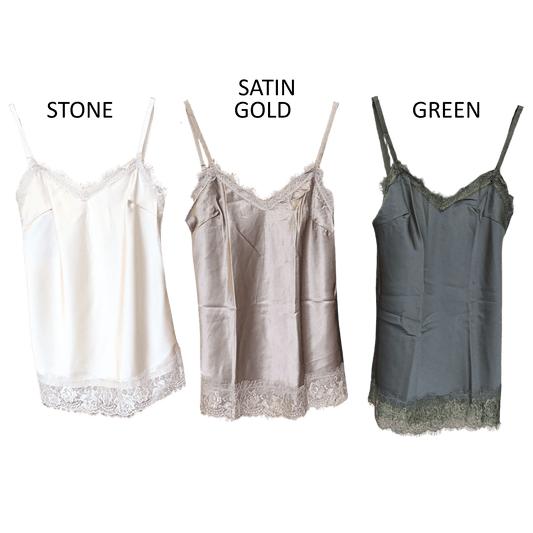 SATIN CAMMIE LACE TRIM