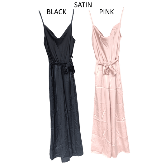 SATIN COWL NECK PANTS SUIT