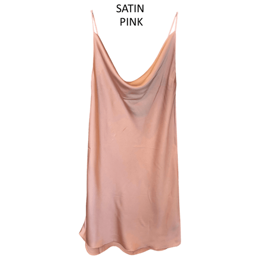 SATIN COWL NECK SHORT DRESS