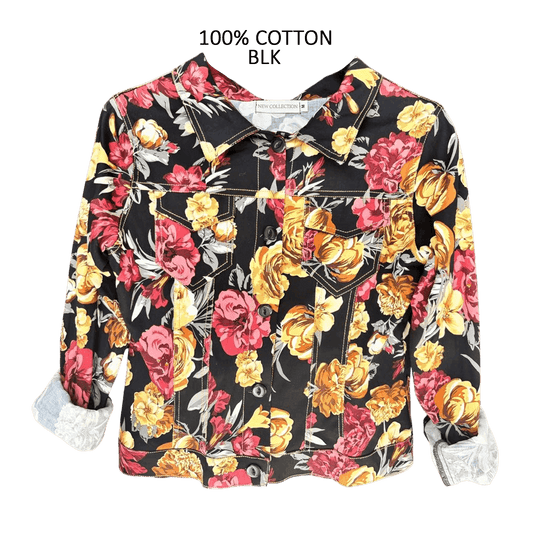 COTTON SATEEN FLORAL LIGHTWEIGHT SUMMER JACKET