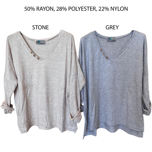 MARTINA JERSEY KNIT V-NECK TOP