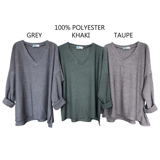 JUNE JERSEY KNIT V-NECK TOP