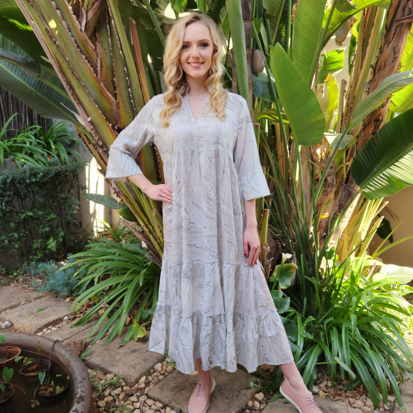 MARBLE PRINT DRESS