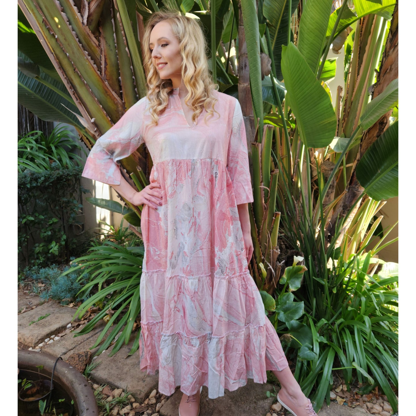 MARBLE PRINT DRESS
