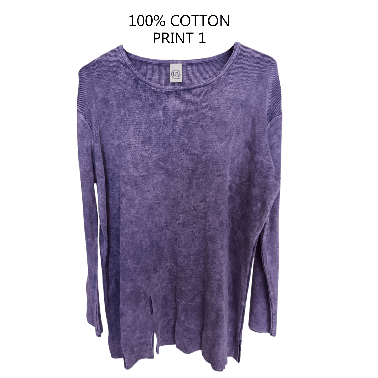 COTTON KNIT COLD WASH SLIT HEM TOP