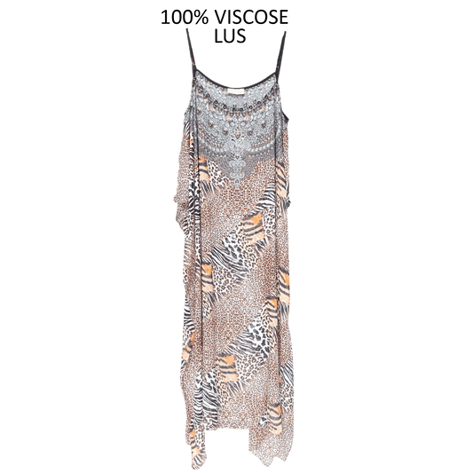 LONG GEORGETTE OPEN SHOULDER KAFTAN