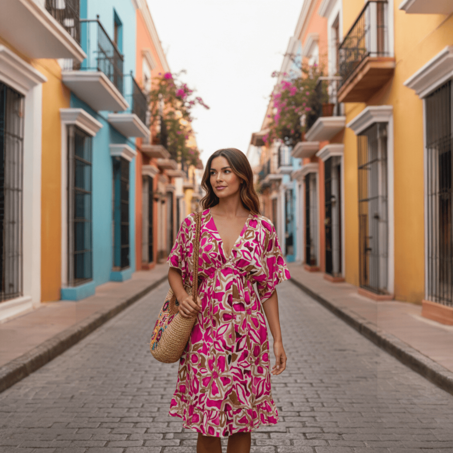 VISCOSE ELASTIC PRINT DRESS