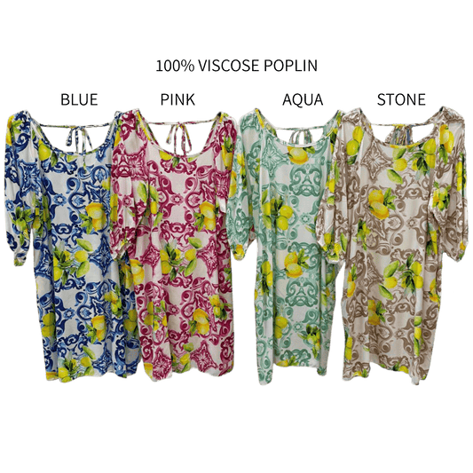 MINTA SOFT VISCOSE PUFF SLEEVE DRESS
