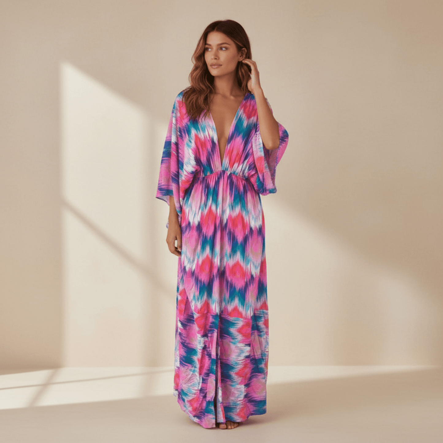 FREYA VISCOSE KIMONO MAXI DRESS