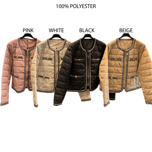 MARIAH PUFFER TRIMMED ZIP JACKET