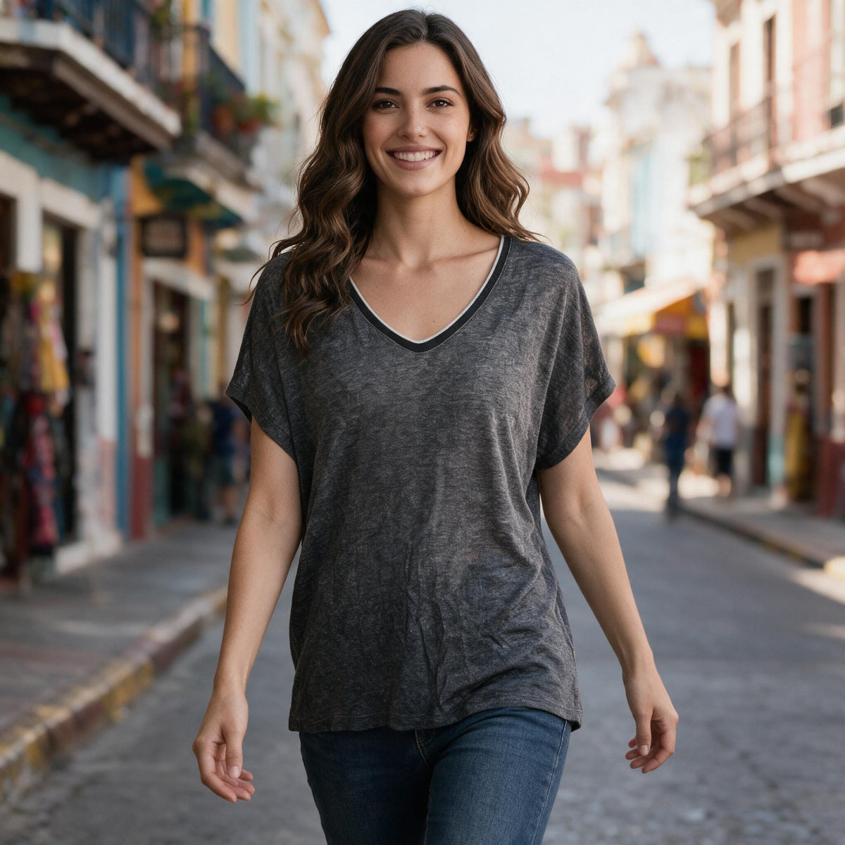 MARJORIE VISCOSE BLEND TOP