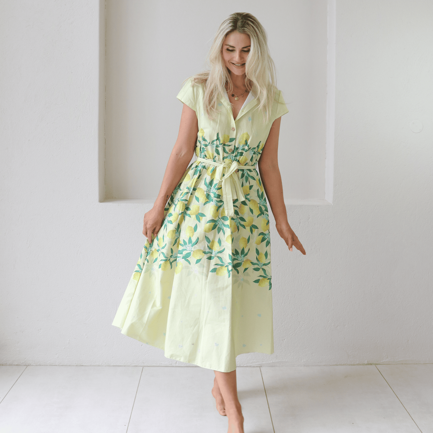 CLARKE SOFT COTTON CAP SLEEVE MAXI DRESS