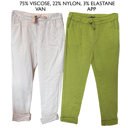 CLAIRE COTTON ELASTANE PLAIN PANTS (REGULAR)