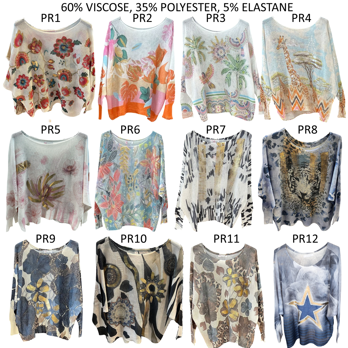 EMMA POLY VISCOSE KNIT PRINTED TOP