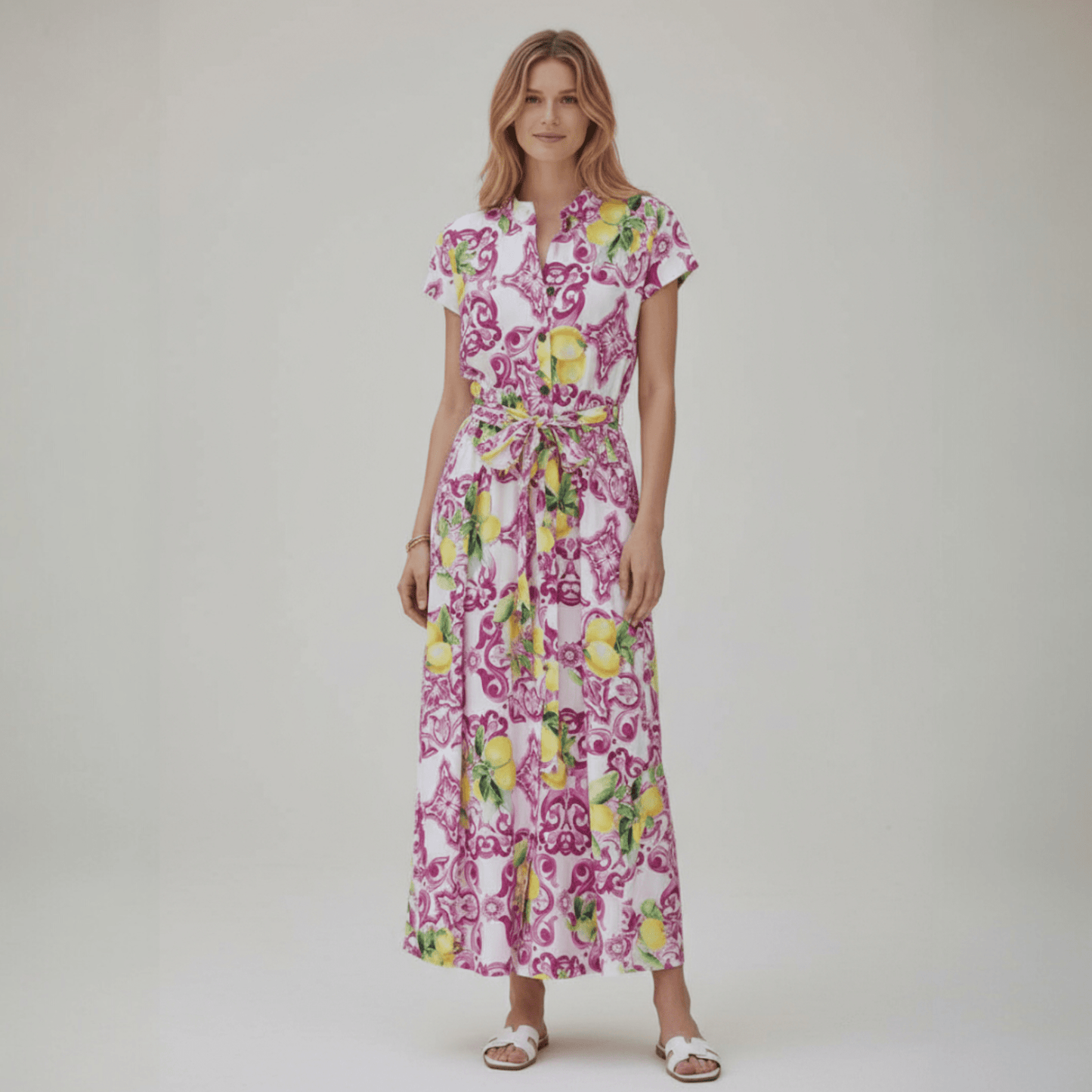 ANNABELLE SOFT COTTON CAP SLEEVE MAXI DRESS