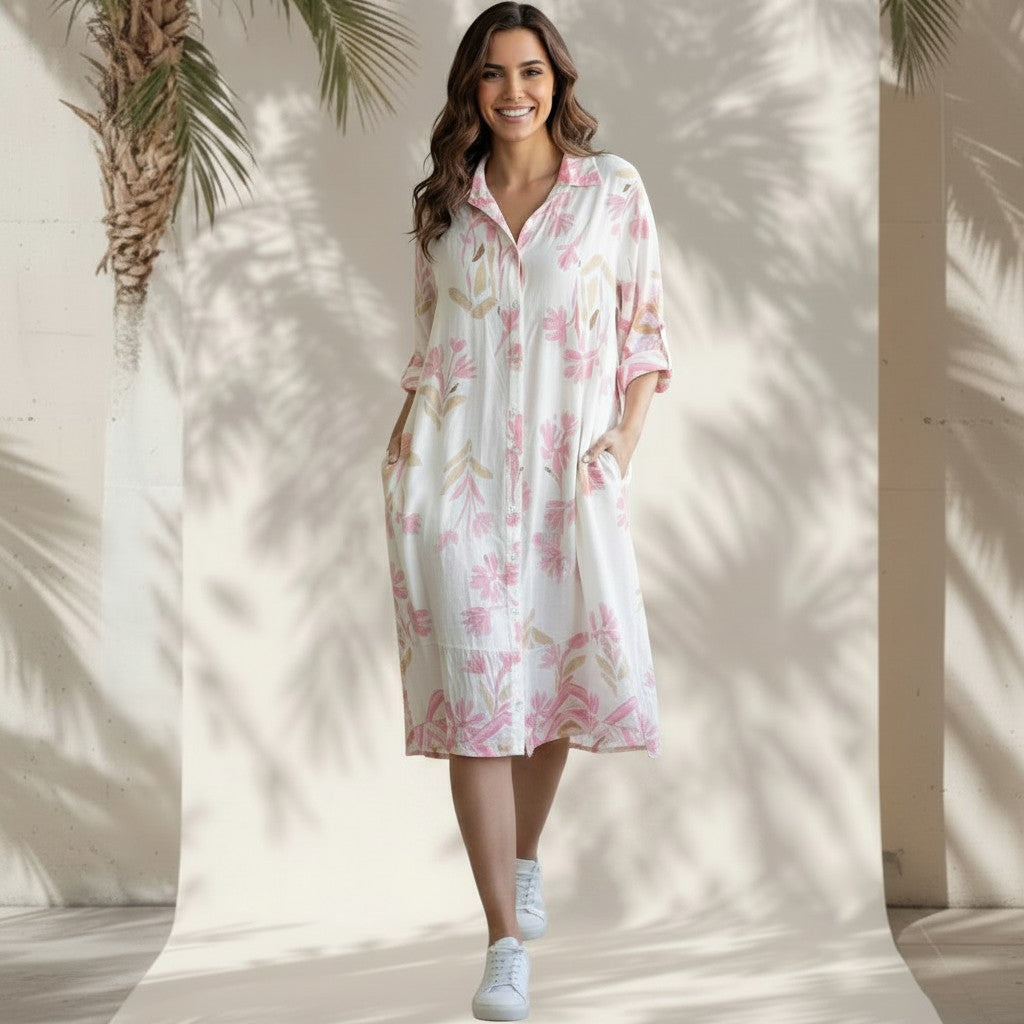 MYRA COTTON VISCOSE PRINTED TIER DRESS