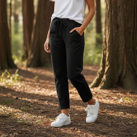 ANNIE VISCOSE ELASTANE PATCH POCKET PANTS