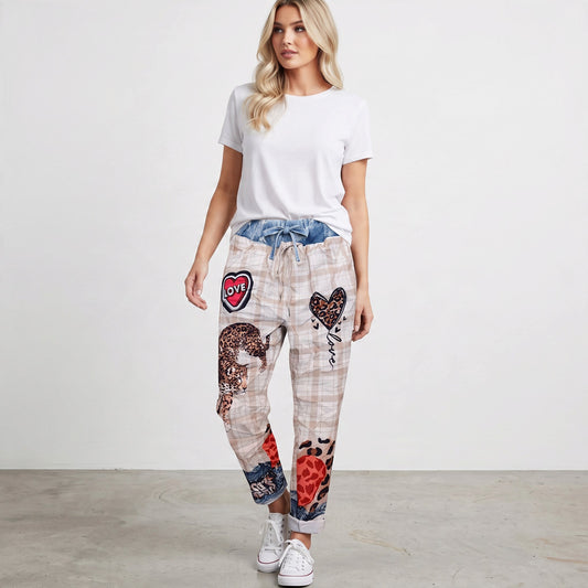 ASHLYN PRINTED ELASTANE PANTS