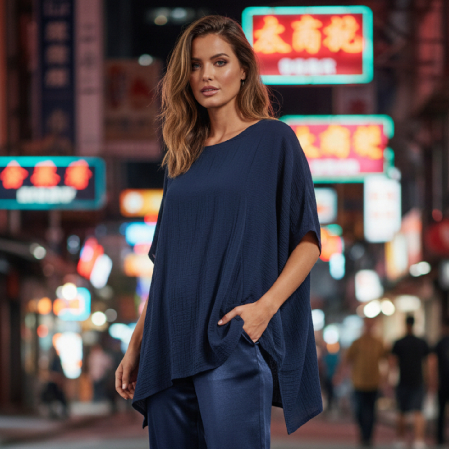 CLEMINTINE SILKY TENCEL BLEND ASYMMETRIC TUNIC