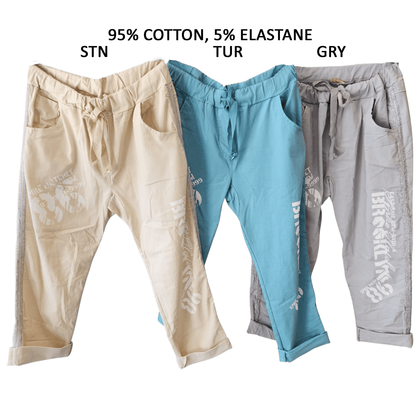 COTTON ELASTANE 86 PRINT PANTS