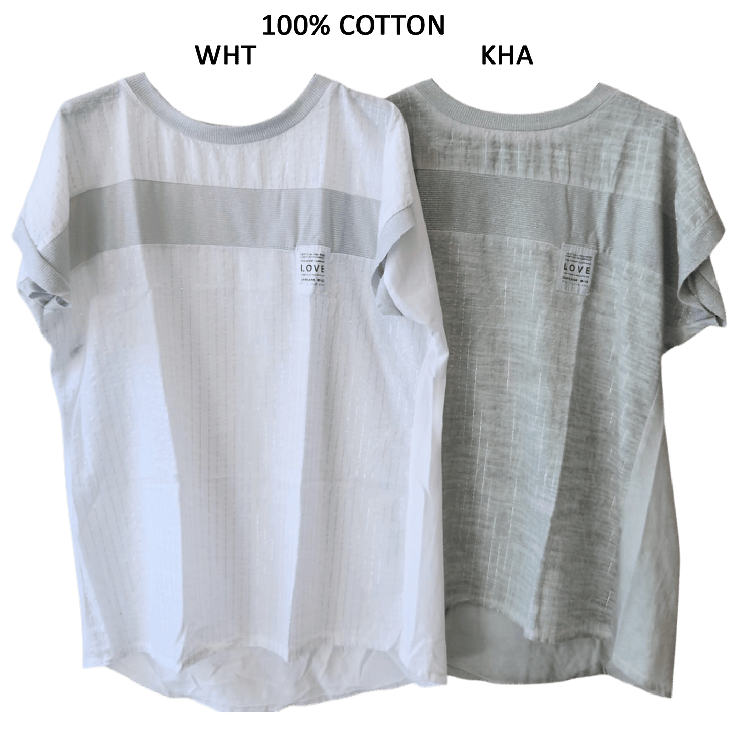 COTTON KNIT FRONT WOVEN TOP