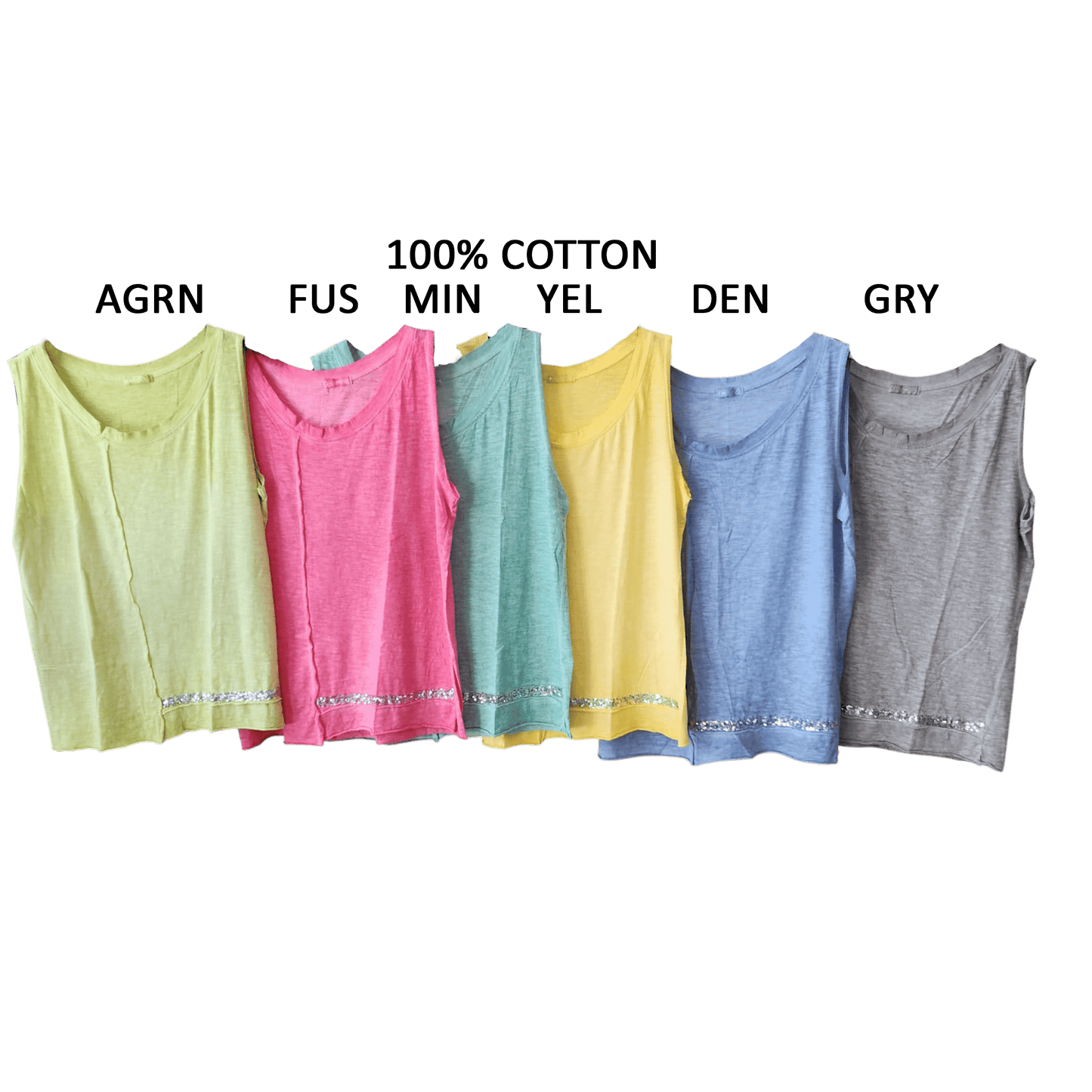 COTTON KNIT VEST SEQUIN DETAIL