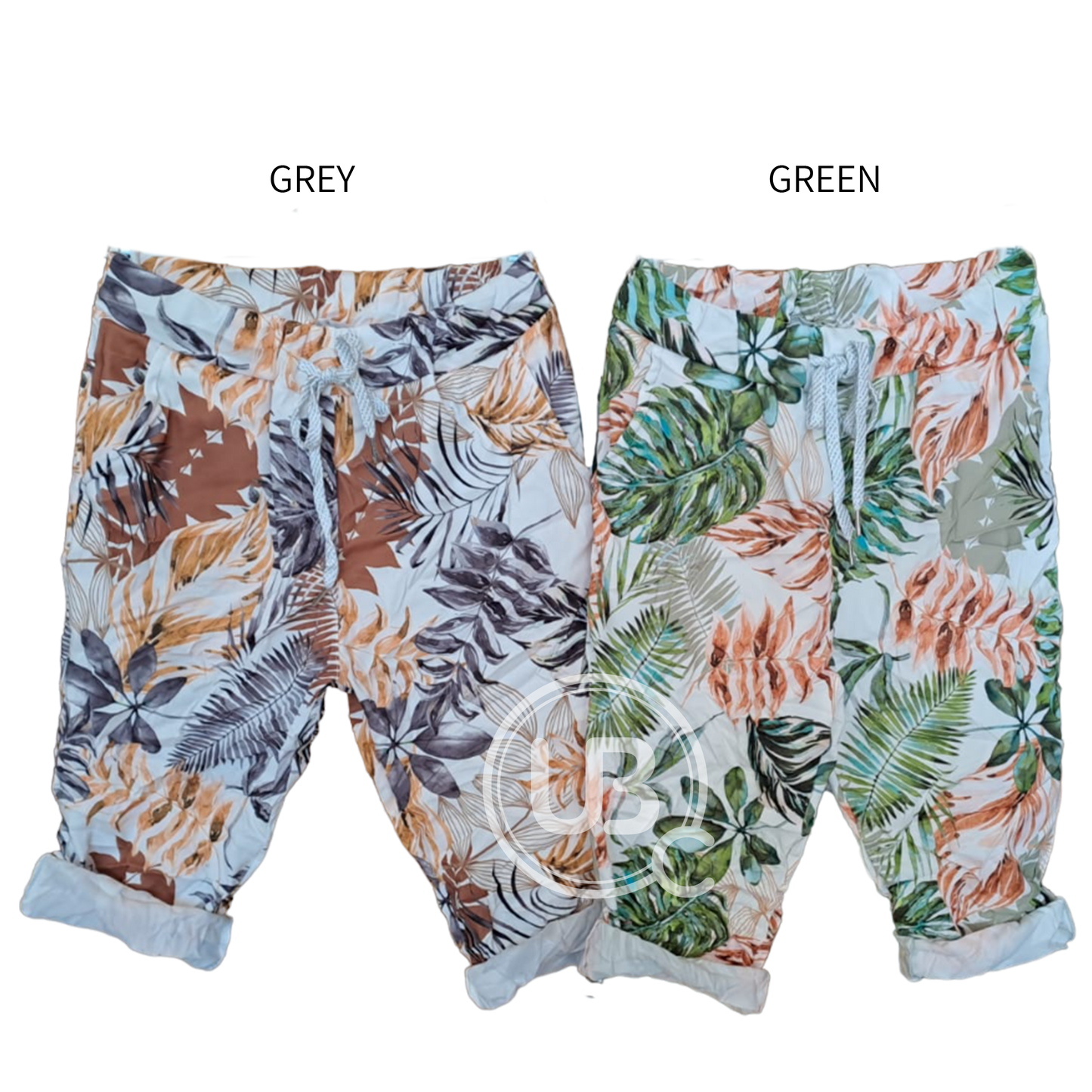 COTTON ELASTANE LEAF SHORTS