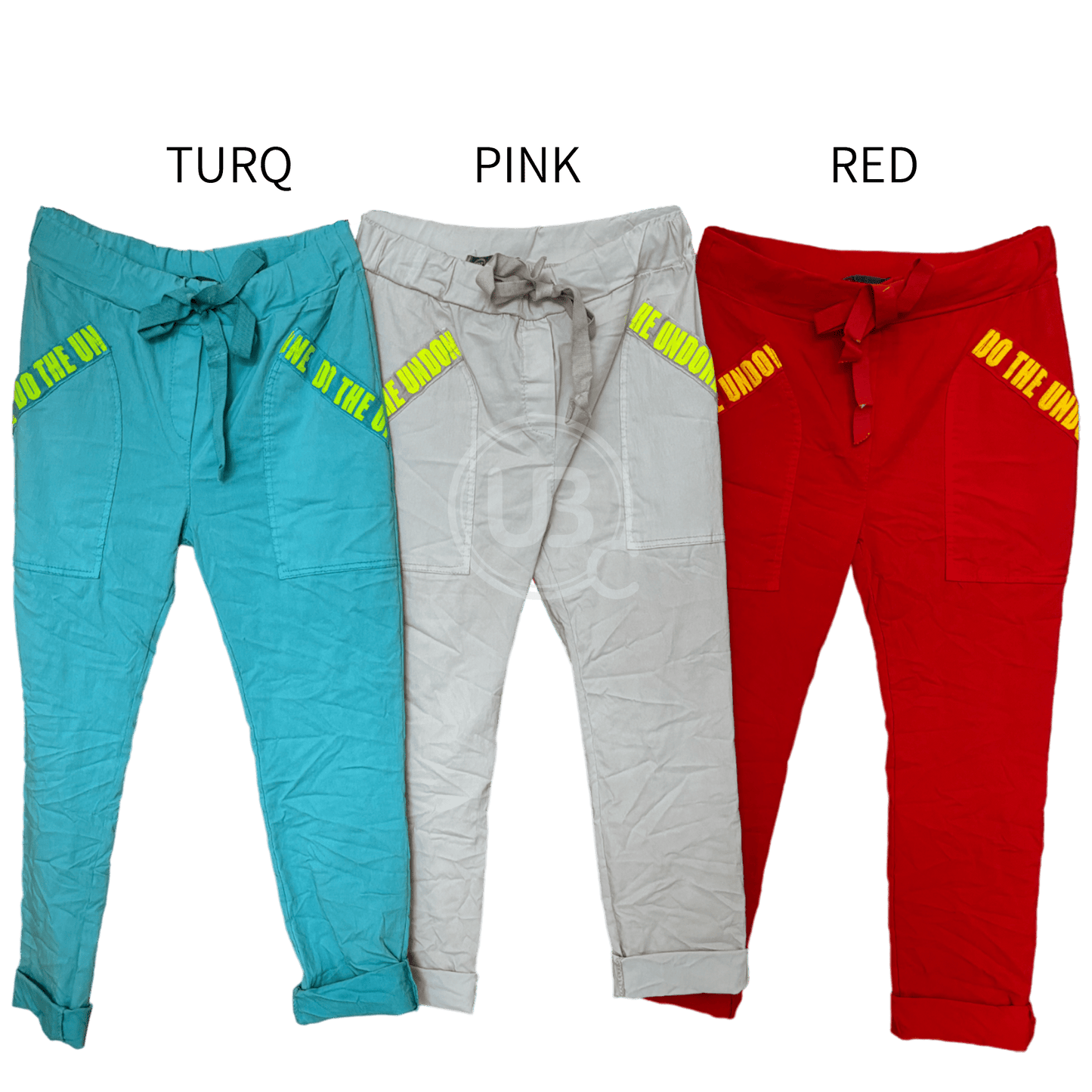 COTTON ELASTANE NEON POCKET TRIM PANTS