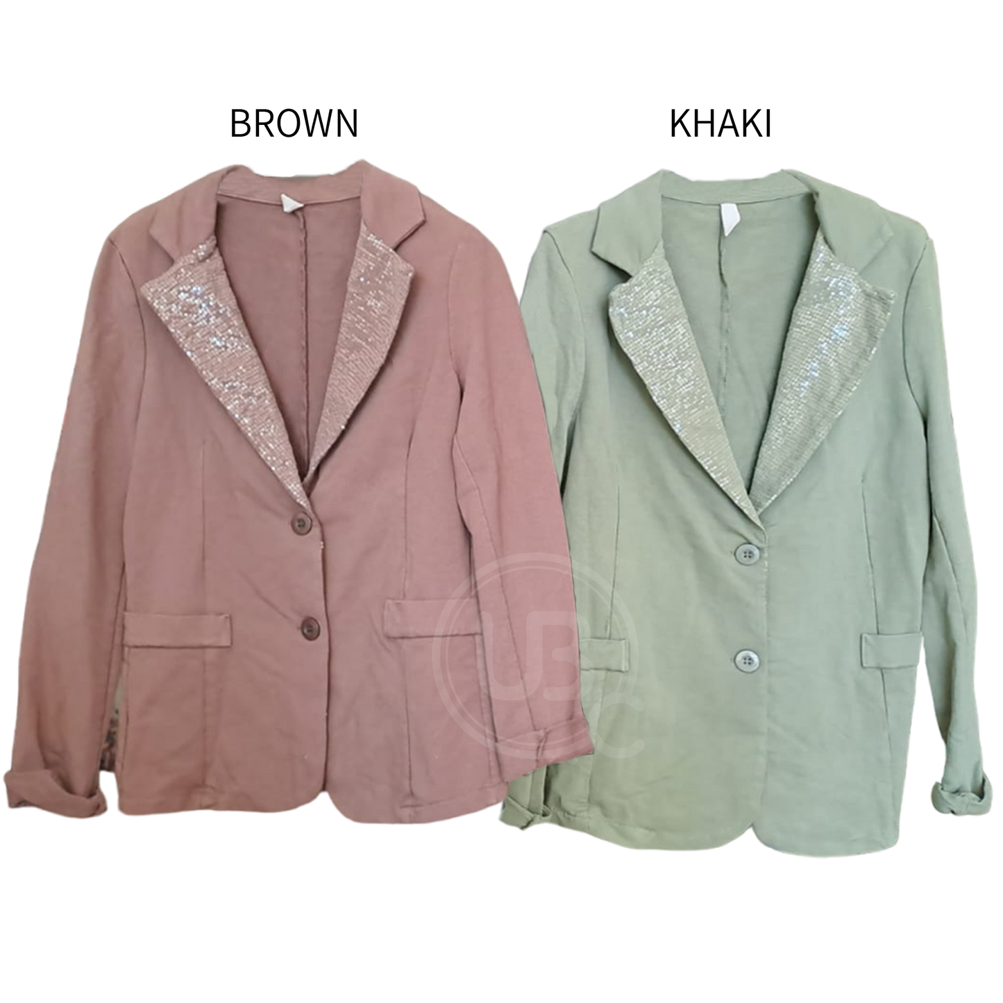 KNIT SEQUIN LAPEL BLAZER