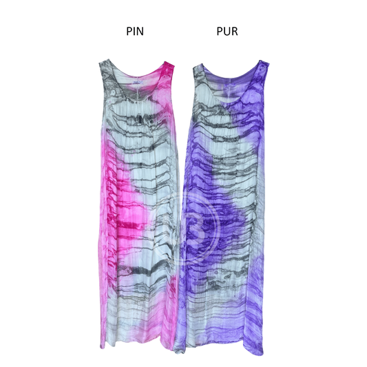 SILK TIE DYE VEST MAXI DRESS