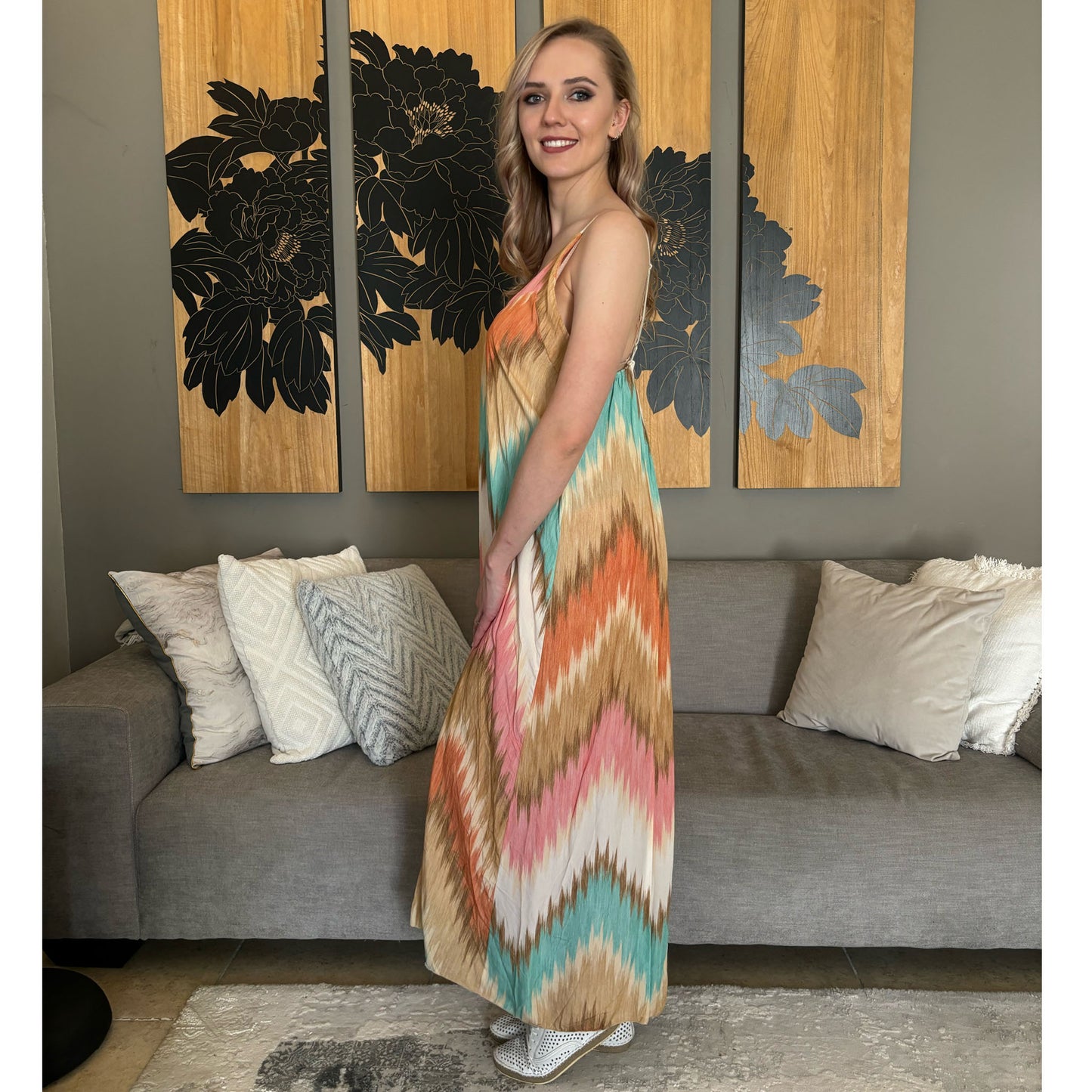 VISCOSE STRAP SUN DRESS