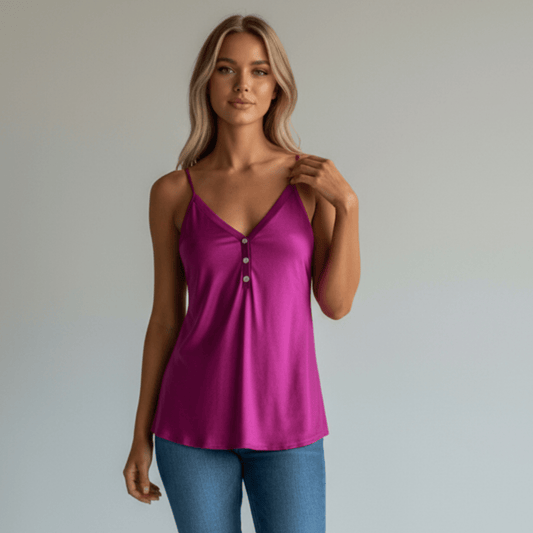 CAMILLA SATIN BUTTON-UP CAMI