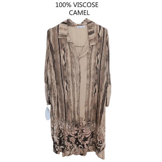 SARA COTTON VISCOSE TUNIC SHIRT DRESS