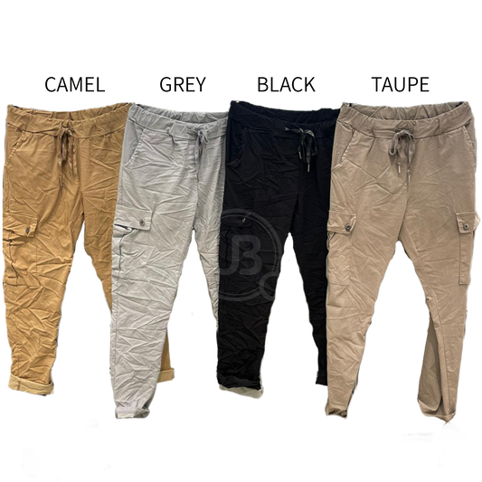 PASCALA OTTON ELASTANE CARGO PANTS SIDE TRIM PANTS