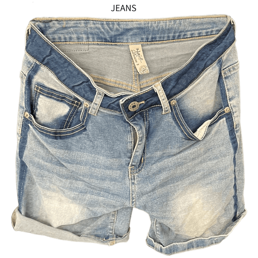 CLARA DENIM TWO TONE SHORTS