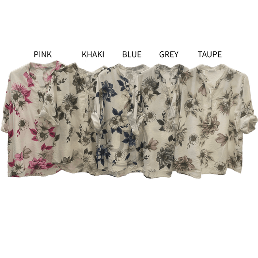 ELENA COTTON VISCOSE FLORAL SHIRT