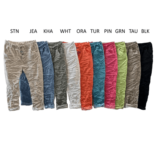 MAGDELINA COTTON ELASTANE BUTTON PANTS