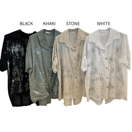 YOLANDA LINEN FOIL SHIRT