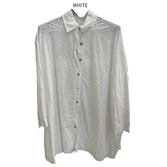 FATIMA ANGLEIS COTTON SHIRT DRESS