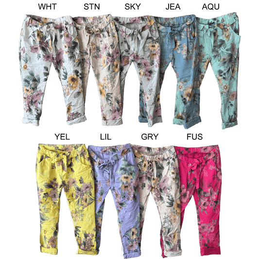 SUNFLOWER COTTON ELASTANE FLORAL PANTS