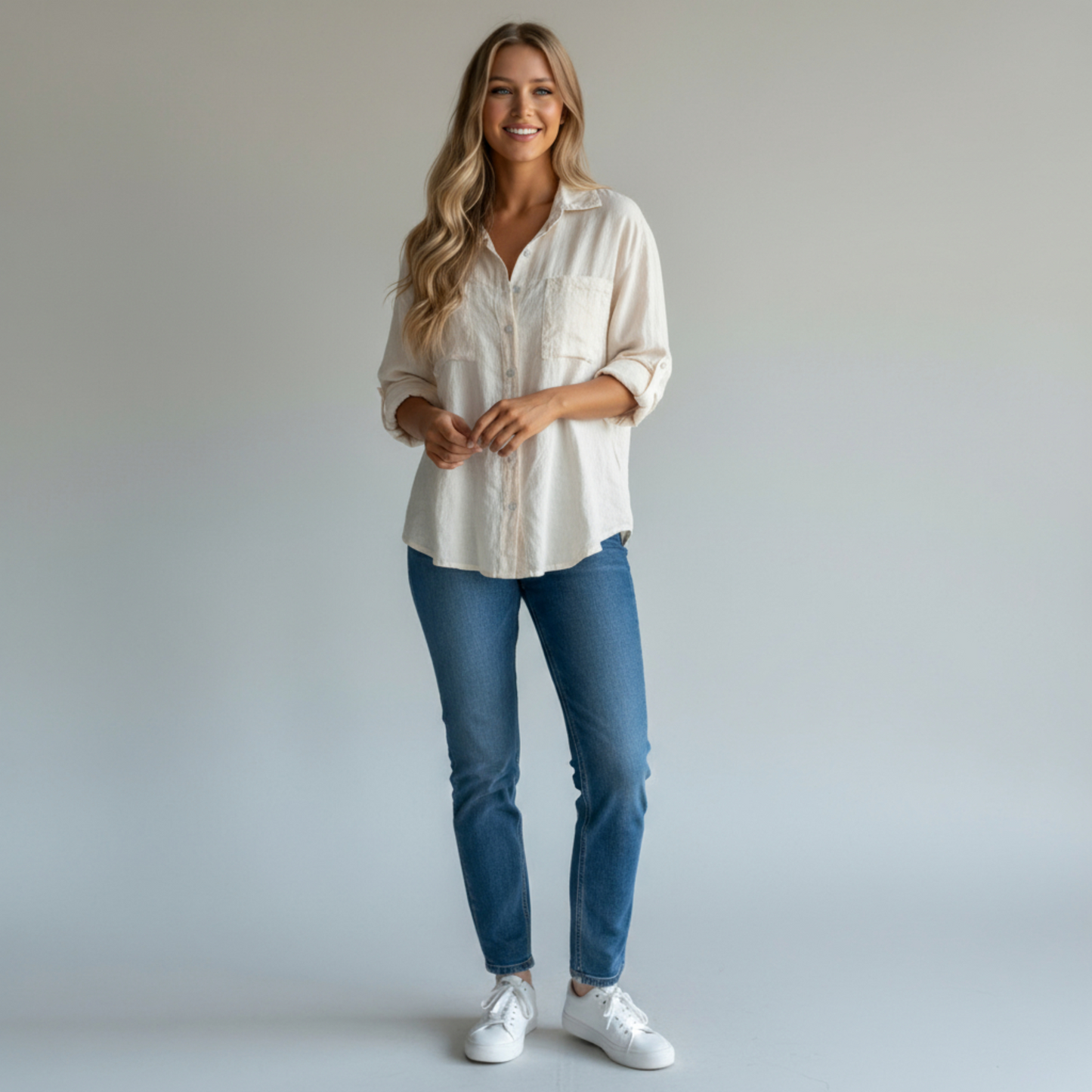 AUBREY LINEN DOUBLE POCKET SHIRT