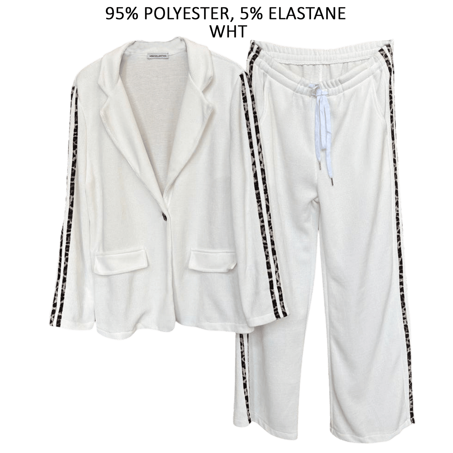RAELYN POLY ANIMAL SIDE TRIM BLAZER SET