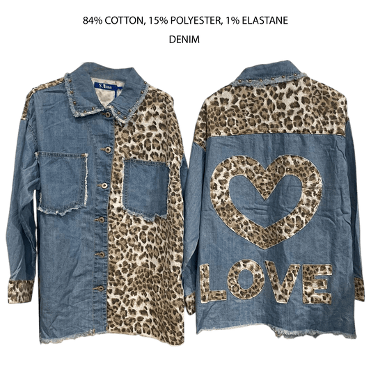 CHARLOTTE ANIMAL PATCH/PANEL DENIM SHIRT