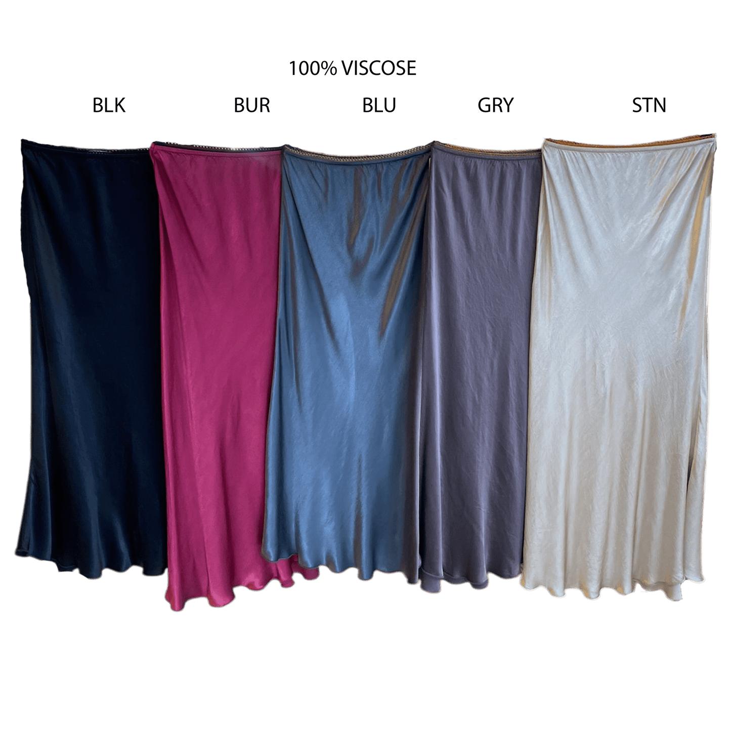 ELIZABETH VISCOSE SATIN SKIRT