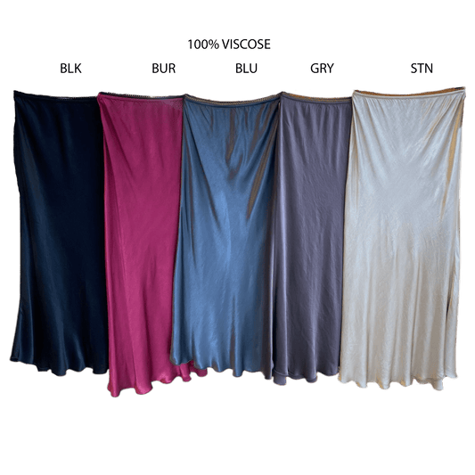 ELIZABETH VISCOSE SATIN SKIRT