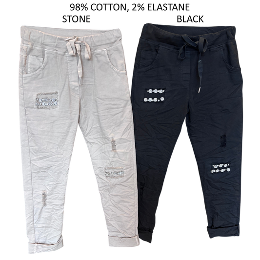 ARIA COTTON ELASTANE JEWEL PANTS